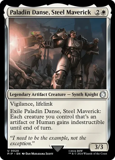 Paladin Danse, Steel Maverick, Fallout — Magic: The Gathering card