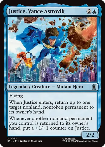 Justice, Vance Astrovik, Marvel Super Heroes — Magic: The Gathering card