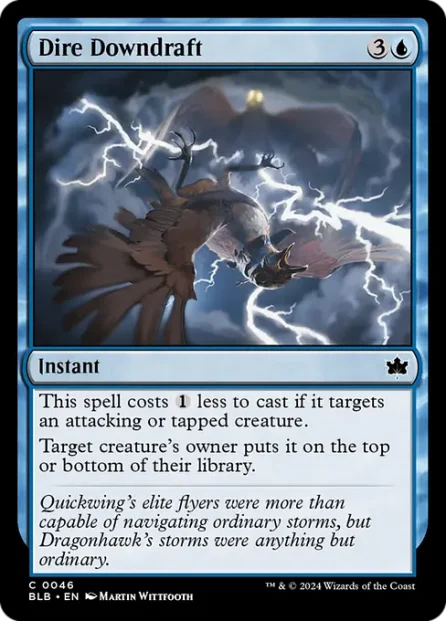 Dire Downdraft, Bloomburrow — Magic: The Gathering card