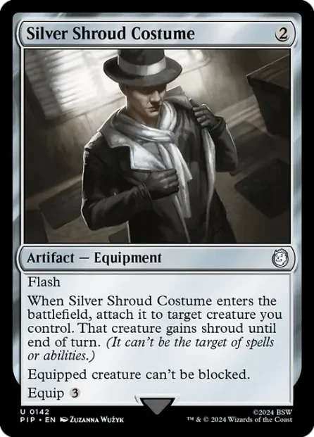 Silver Shroud Costume, Fallout — Magic: The Gathering card