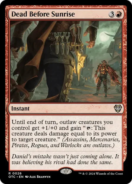 Dead Before Sunrise, Outlaws of Thunder Junction Commander — Magic: The Gathering card
