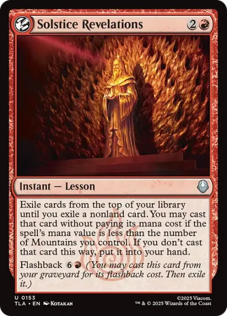 Solstice Revelations, Avatar: The Last Airbender — Magic: The Gathering card