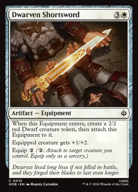 Dwarven Shortsword, The Hobbit — Magic: The Gathering card