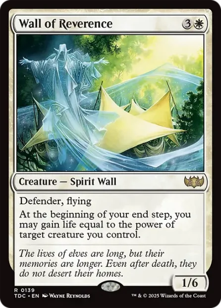 Wall of Reverence, Tarkir: Dragonstorm Commander — Magic: The Gathering card