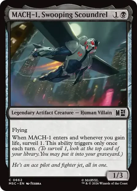 MACH-1, Swooping Scoundrel, Marvel Super Heroes Commander — Magic: The Gathering card