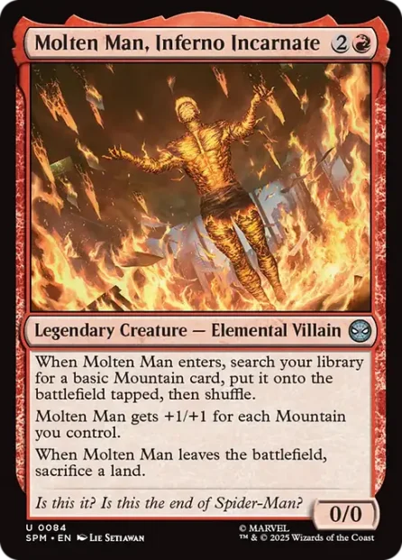 Molten Man, Inferno Incarnate, Marvel's Spider-Man — Magic: The Gathering card