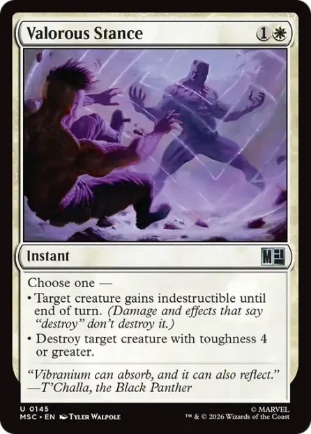 Valorous Stance, Marvel Super Heroes Commander — Magic: The Gathering card
