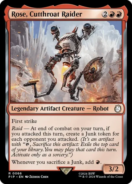 Rose, Cutthroat Raider, Fallout — Magic: The Gathering card