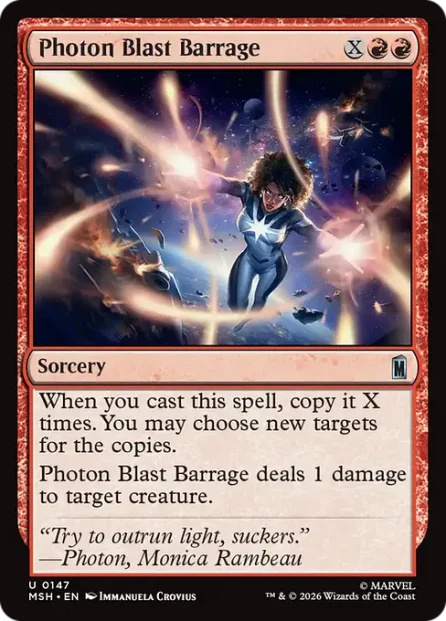 Photon Blast Barrage, Marvel Super Heroes — Magic: The Gathering card