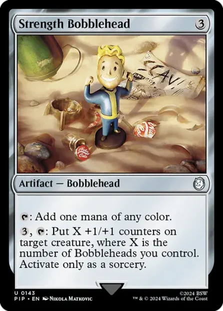 Strength Bobblehead, Fallout — Magic: The Gathering card