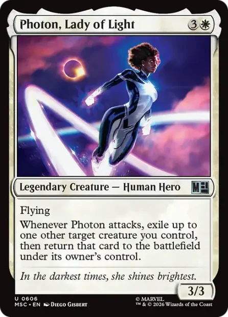 Photon, Lady of Light, Marvel Super Heroes Commander — Magic: The Gathering card