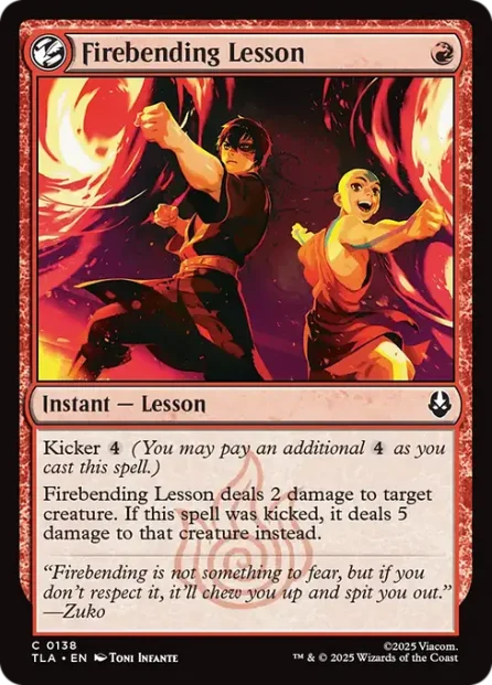 Firebending Lesson, Avatar: The Last Airbender — Magic: The Gathering card