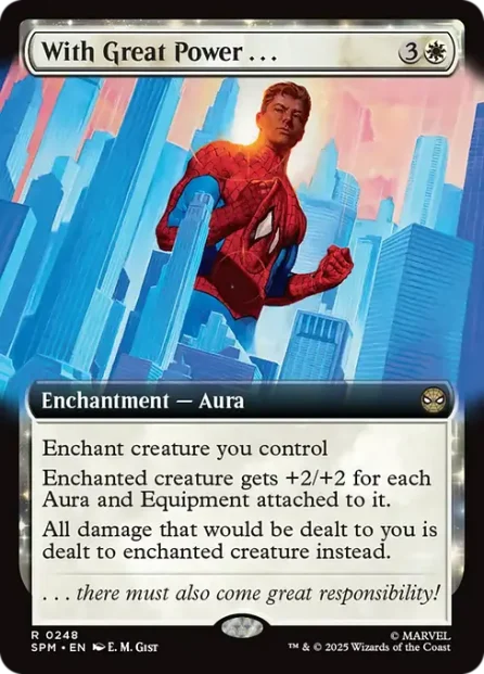 With Great Power..., Marvel's Spider-Man, foil — Magic: The Gathering card