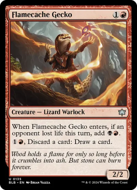 Flamecache Gecko, Bloomburrow — Magic: The Gathering card