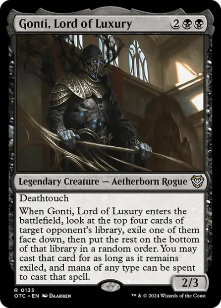 Gonti, Lord of Luxury, Outlaws of Thunder Junction Commander — Magic: The Gathering card