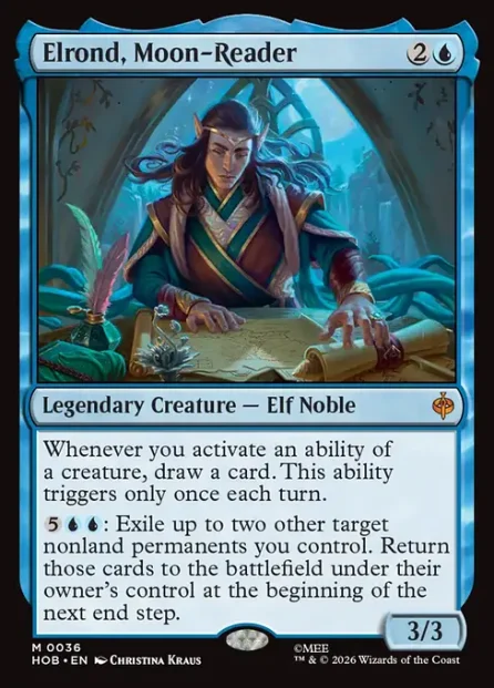 Elrond, Moon-Reader, The Hobbit — Magic: The Gathering card