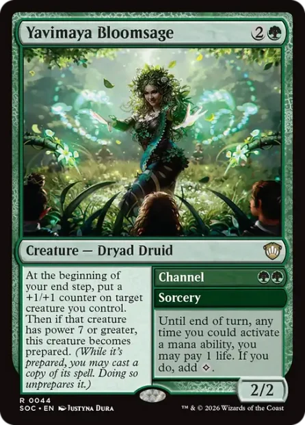 Yavimaya Bloomsage // Channel, Secrets of Strixhaven Commander — Magic: The Gathering card