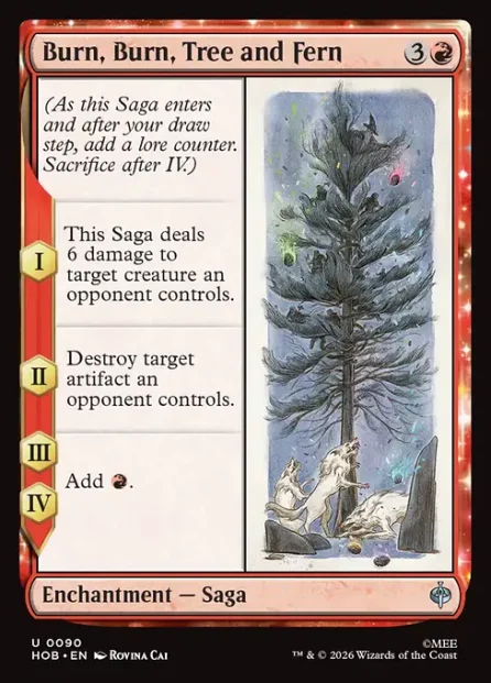 Burn, Burn, Tree and Fern, The Hobbit — Magic: The Gathering card
