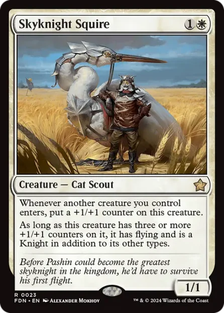 Skyknight Squire, Foundations — Magic: The Gathering card