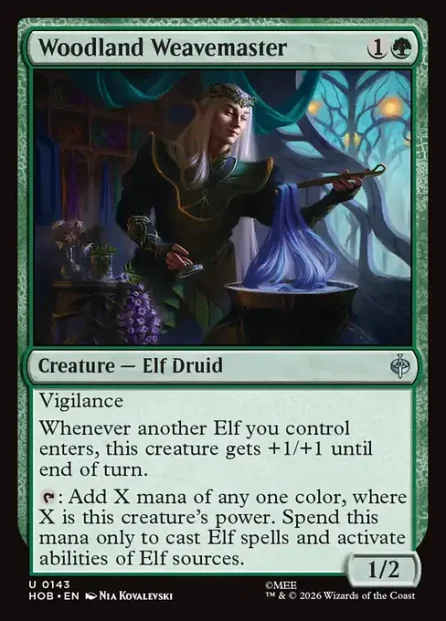 Woodland Weavemaster, The Hobbit — Magic: The Gathering card