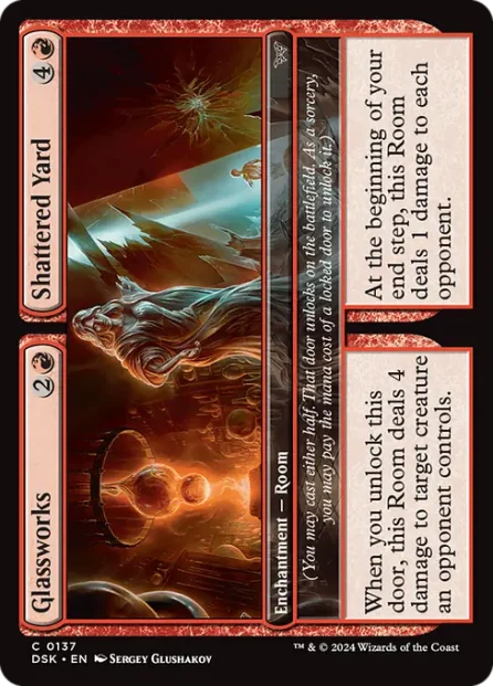 Glassworks // Shattered Yard, Duskmourn: House of Horror — Magic: The Gathering card