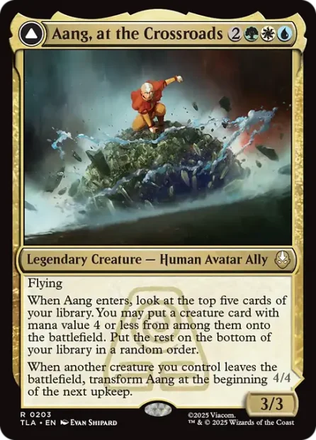 Aang, at the Crossroads // Aang, Destined Savior, Avatar: The Last Airbender — Magic: The Gathering card