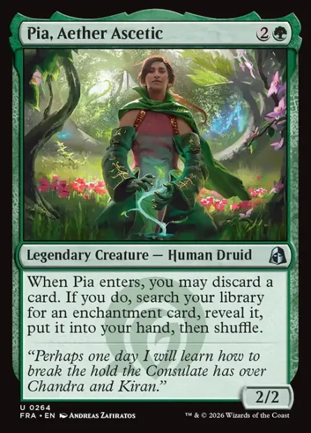 Pia, Aether Ascetic, Reality Fracture — Magic: The Gathering card