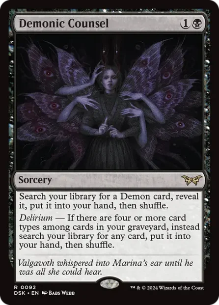 Demonic Counsel, Duskmourn: House of Horror — Magic: The Gathering card